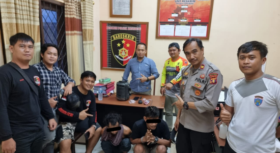 Jajaran Polsek Kongbeng Amankan Dua Pengedar Narkoba. Foto Istimewa.