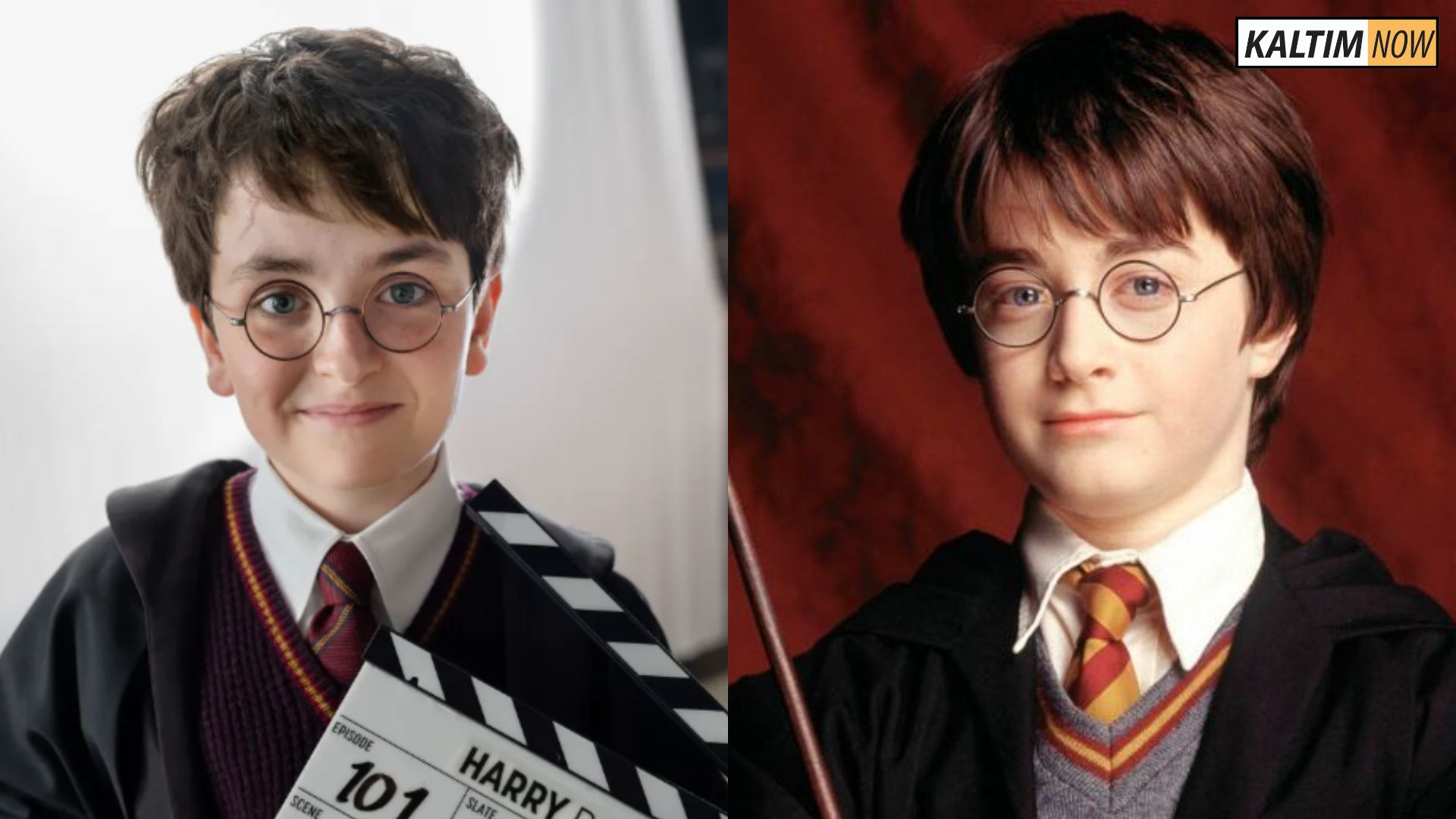 Foto: Dominic McLaughlin dan Daniel Radcliffe sebagai Harry Potter. Sumber: Istimewa.