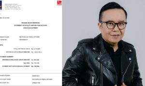 Foto: Surat WAMI atas royalti ke Ari Lasso. Sumber: Ari Lasso.