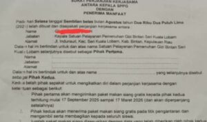 Foto: Surat Perjanjian SPPG dengan sekolah di Bintan Kepulauan Riau. Sumber: Istimewa.
