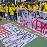 Foto: Demo BEM UI di Mabes Polri Jakarta. Sumber: Tempo.