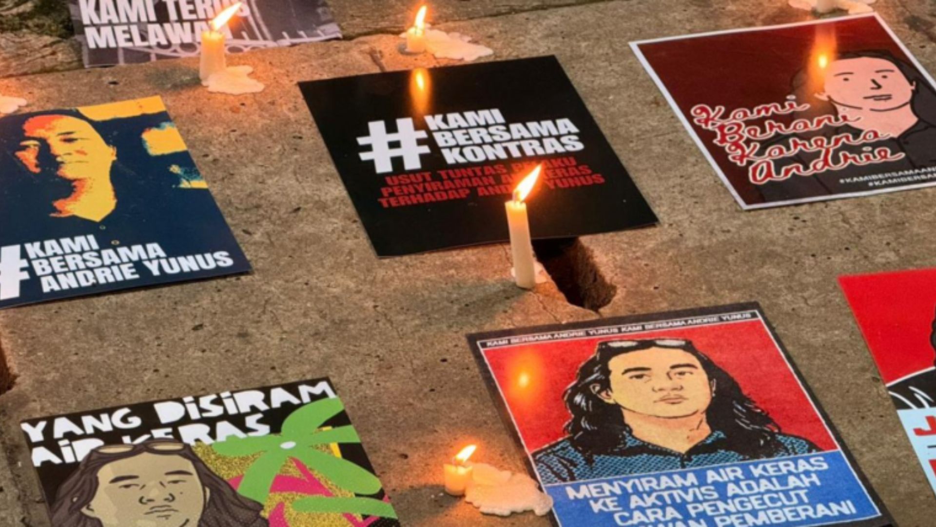 Foto: Sejumlah poster Andrie Yunus Aktivis KontraS. Sumber: Istimewa.