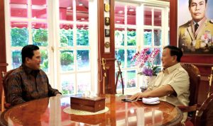 Foto: Menteri Pemuda dan Olahraga RI, Erick Thohir, bertemu Presiden RI Prabowo Subianto. Sumber: Kemenhan.